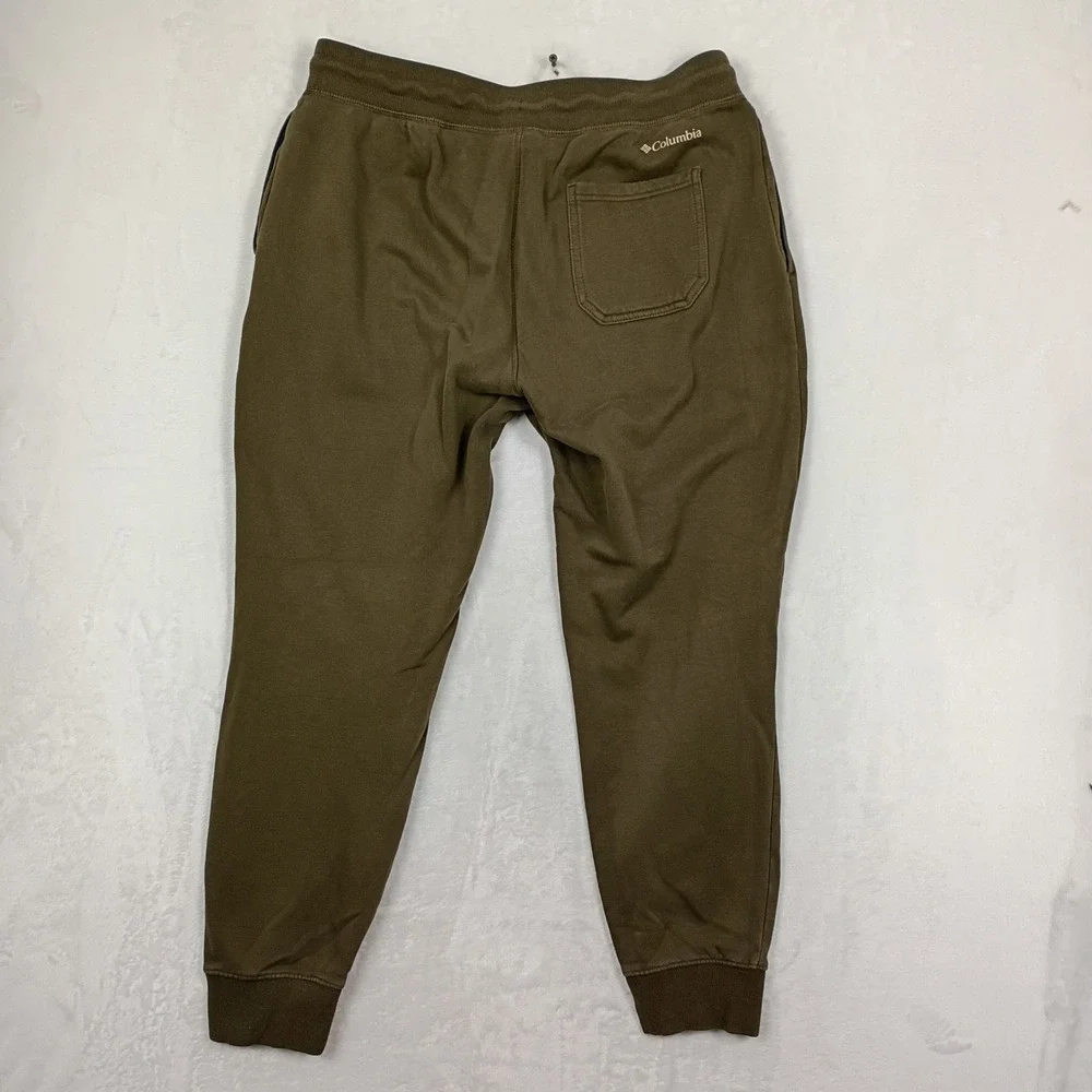 Columbia Joggers Mens L Brown Fleece Logo Sweatpants Hiking Outdoors Gorpcore